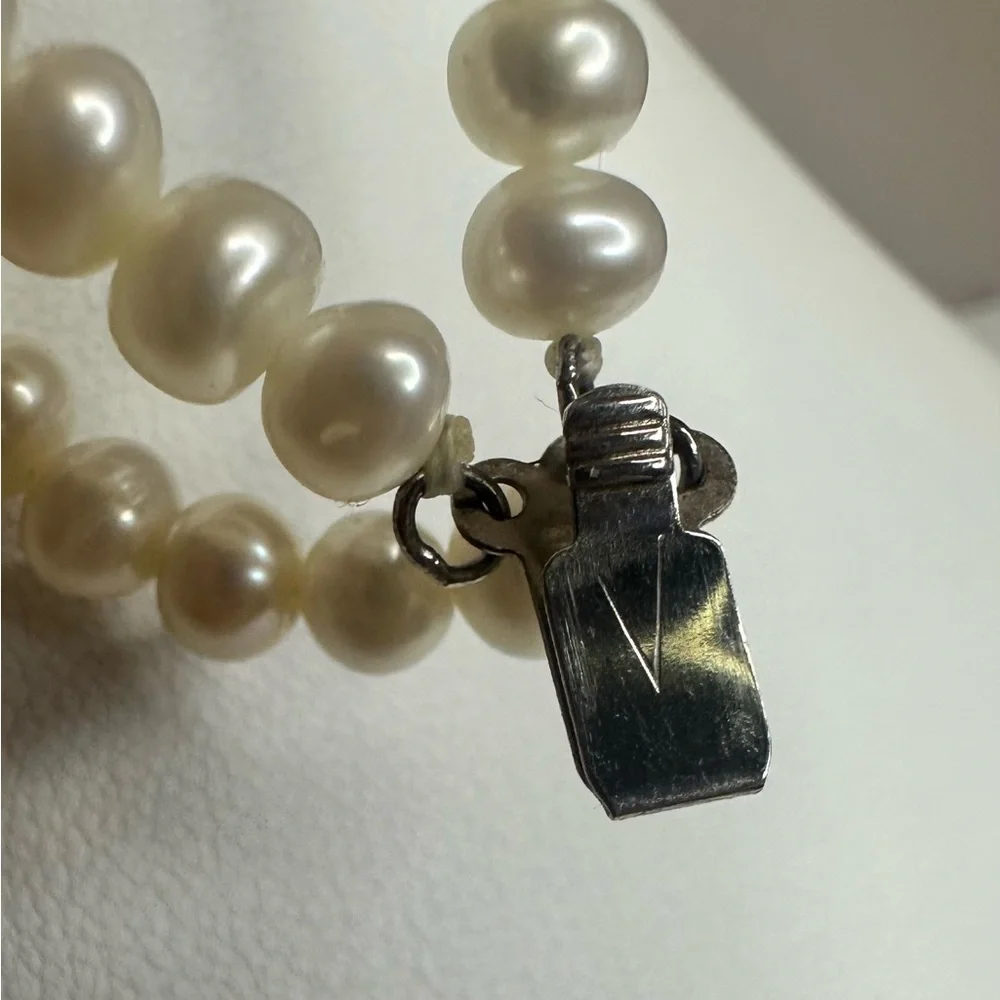 Danbury Mint Freshwater Pearl & Turquoise  3-Strand Necklace - Picture 5 of 12